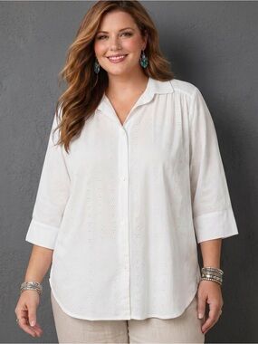 VINTAGE GABAR White Eyelet Blouse